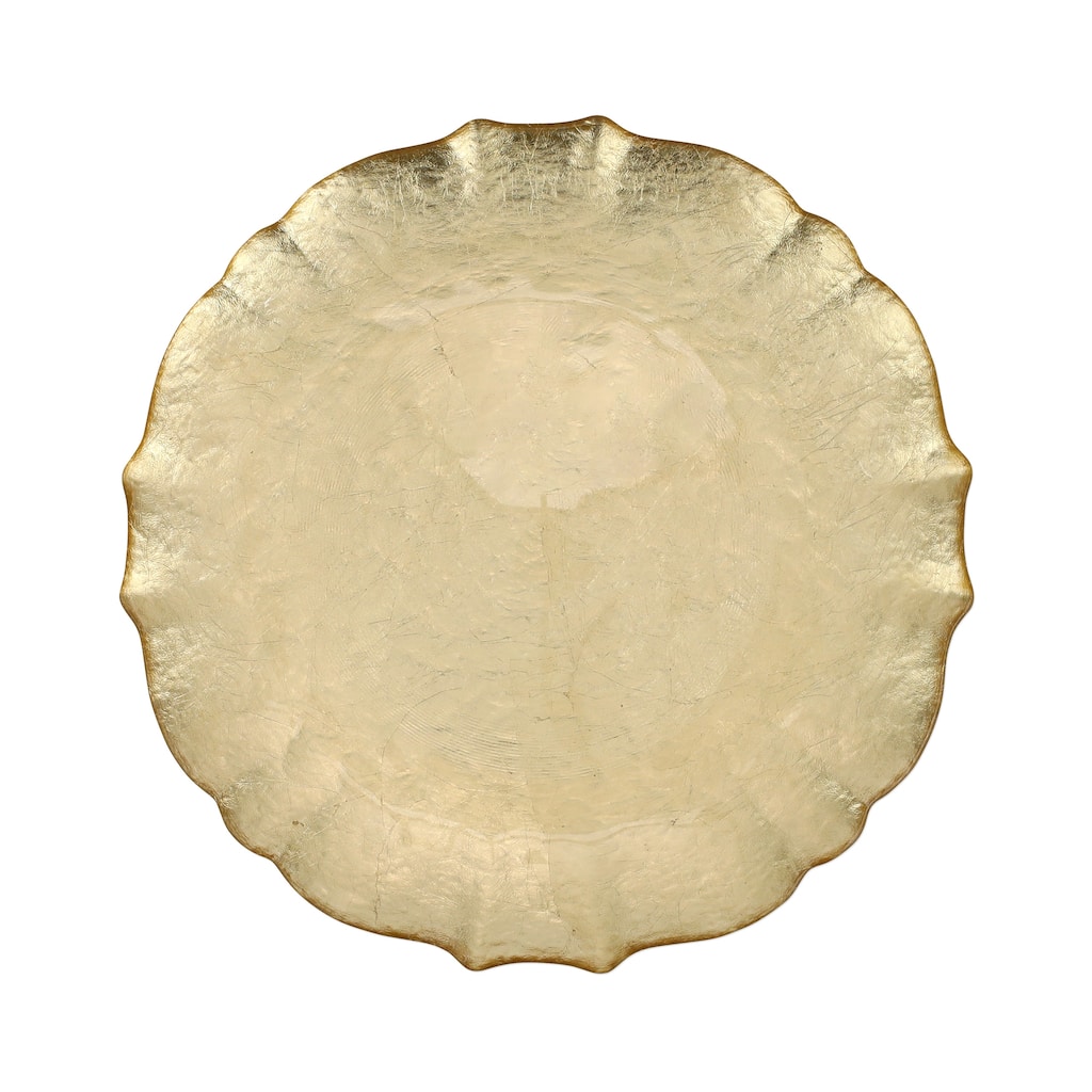 viva by VIETRI Baroque Glass Gold Dinner Plate