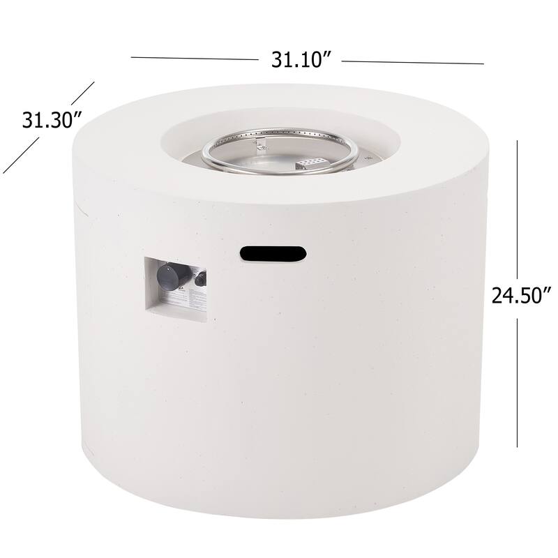 Aidan Outdoor Circular Propane Fire Pit by Christopher Knight Home