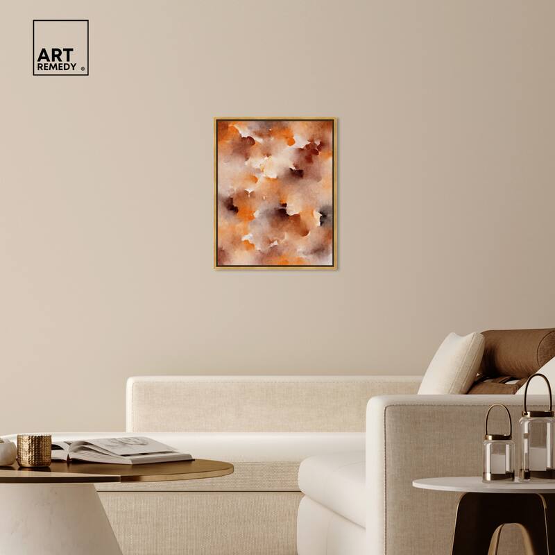 Art Remedy Dried Peach In Caramel Syrup Framed Watercolor Boho Abstracts