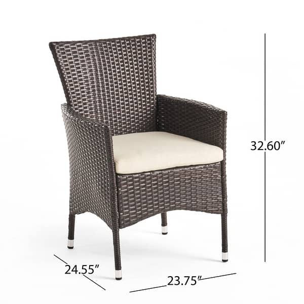 dimension image slide 1 of 2, Torrens Outdoor Wicker/ Acacia Wood 7-piece Dining Set by Christopher Knight Home