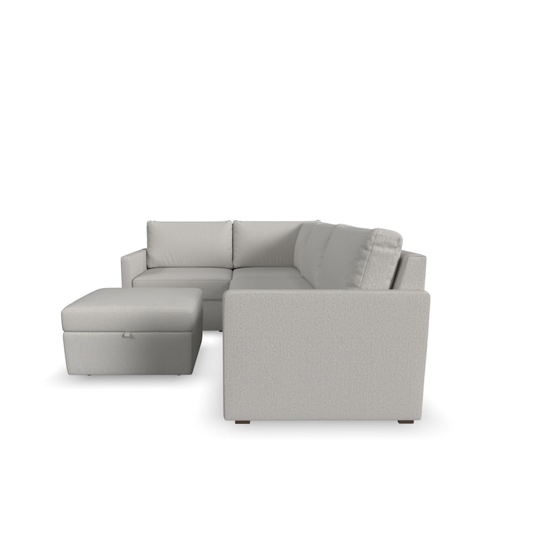 Flex Stain-Resistant Performance Fabric 4-Seat Sectional built with Blue Steel Spring™ and Storage Ottoman by Flexsteel