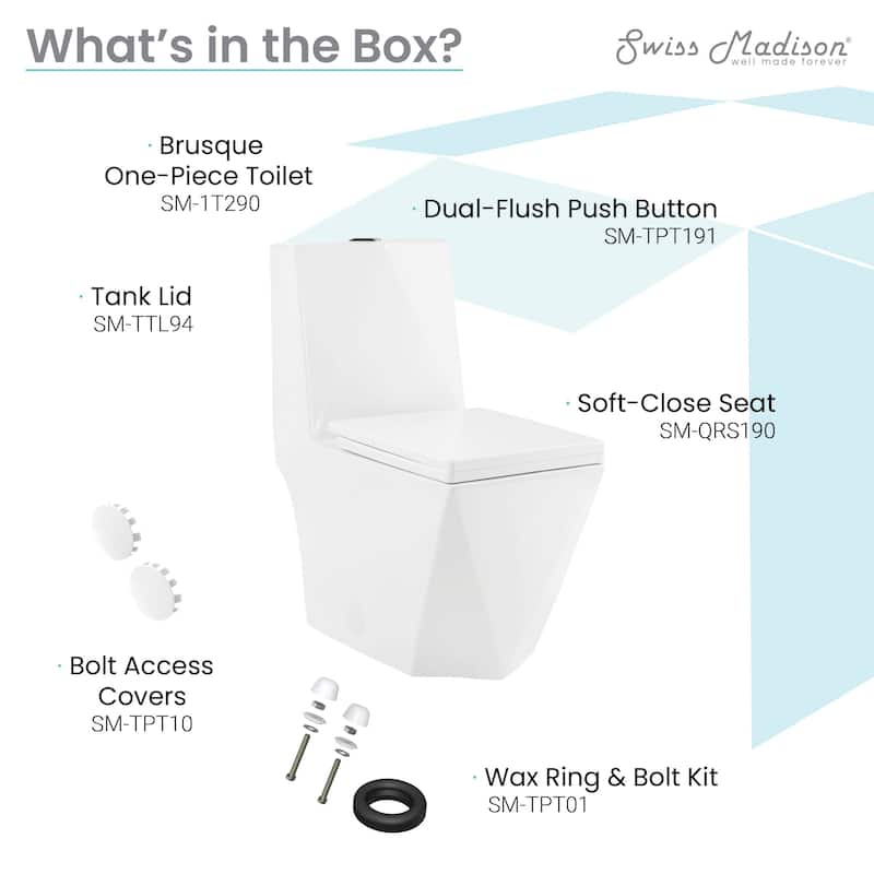 Brusque One-Piece Square Toilet Dual-Flush 1.1/1.6 gpf