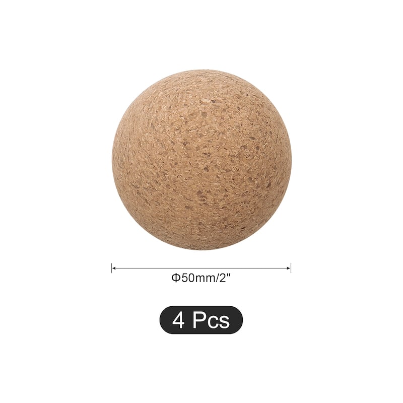 4 Pcs Wine Cork Ball, Wooden Cork Ball Stopper Cork Caps Stoppers - 50mm