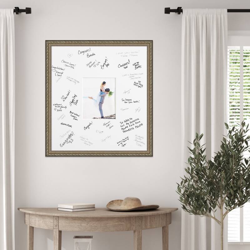 Parisian Signature Mat Picture Frame - Autograph Photo Frame Guest Book Alternative for Weddings, Graduations, or Retirement
