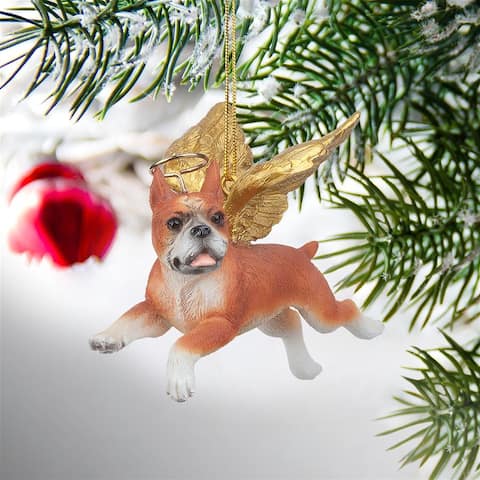 Design Toscano Honor the Pooch Boxer Holiday Dog Angel Ornament