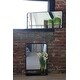 preview thumbnail 3 of 2, Large Metal Framed Mirror with Shelf - Black