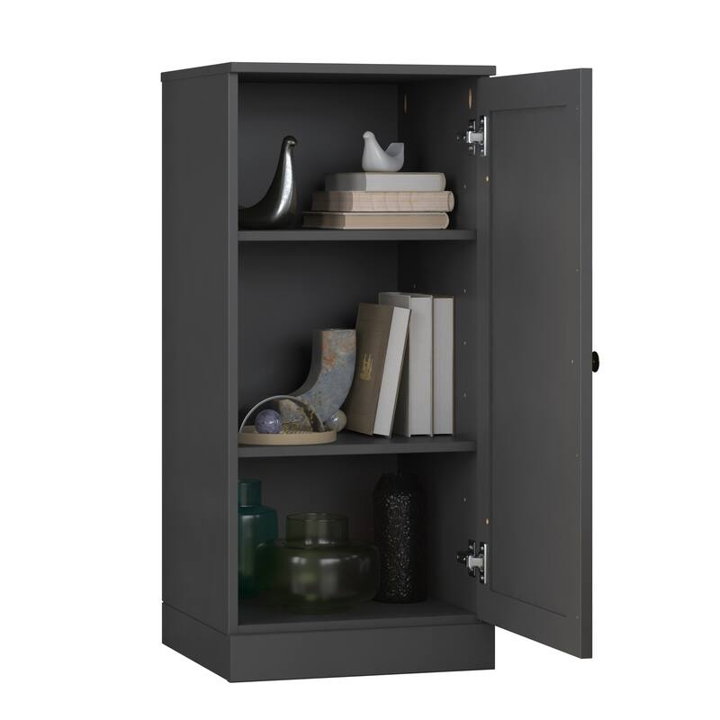 Palace Imports 100% Solid Wood 3-Shelf Bookcase with Shaker Door and Adjustable Shelves