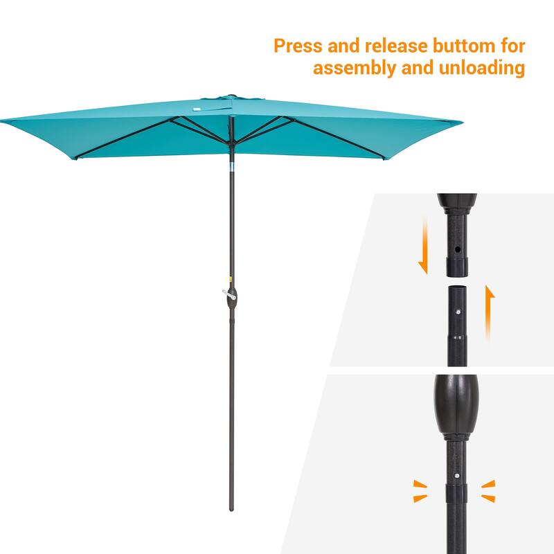 BONOSUKI Aluminum 10 x 6.5ft Patio Market Umbrella,Tilt and Crank