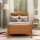 preview thumbnail 14 of 38, Wood Platform Bed Frame, Twin Size Panel Bed with Sleigh Headboard Footboard and Slat Support, Easy to Assemble Slat Bed Oak - Twin