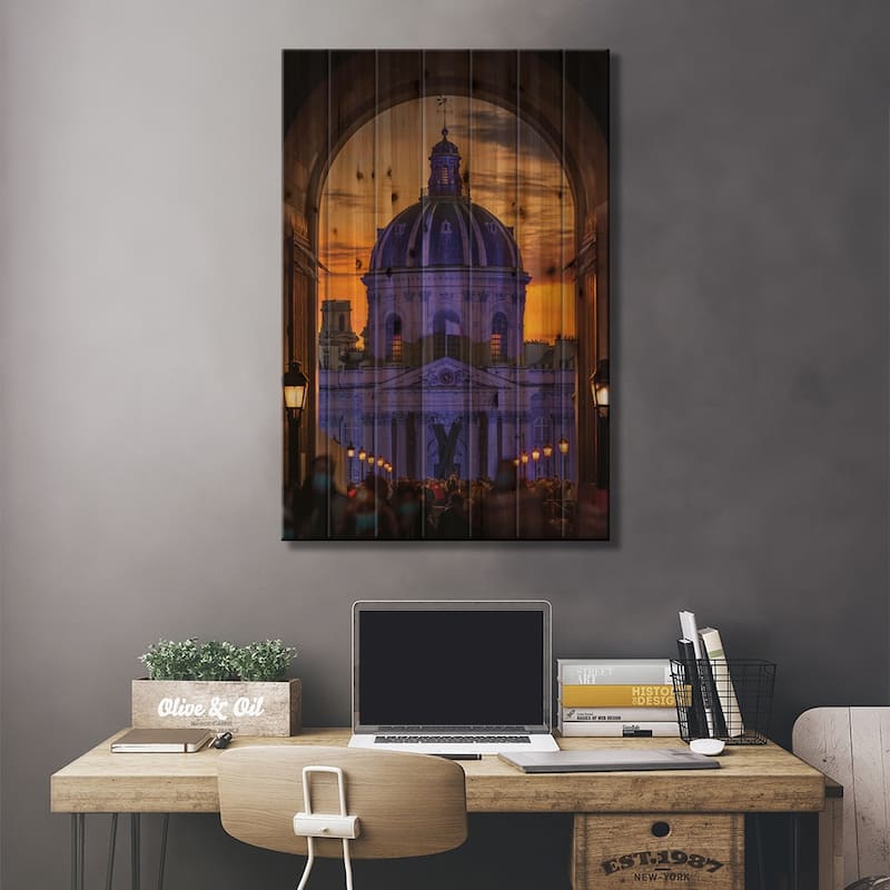 Institute Of France, Paris Print On Wood by Jérôme Labouyrie - Multi-Color