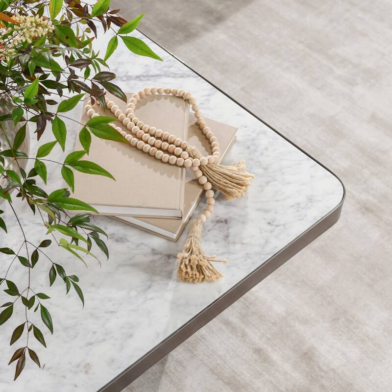 Classic Home Far Marble and Metal Square Coffee Table