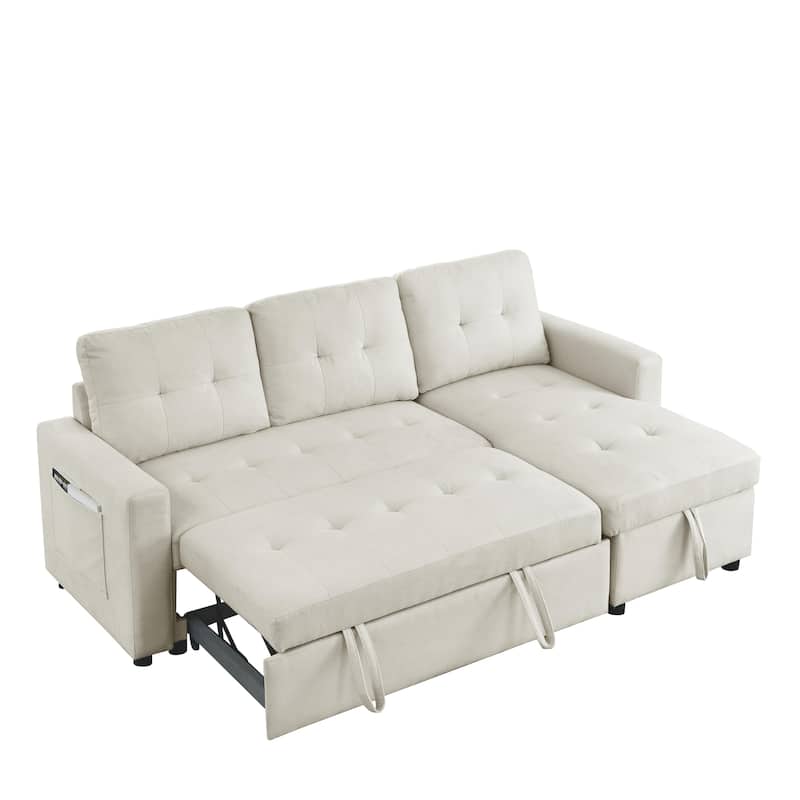 Convertible Sleeper Sectional Sofa Bed with Quick Conversion and ...