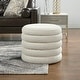 preview thumbnail 1 of 7, Jennifer Taylor Home Fuji 19" Upholstered Tufted Round Storage Ottoman Ivory White Boucle