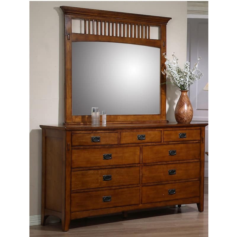 50" Distressed Chestnut Brown Wall Mirror with Wood Frame