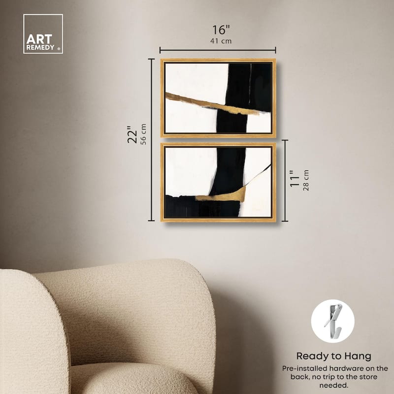 Weight of Black II Canvas Set of 2 by Art Remedy