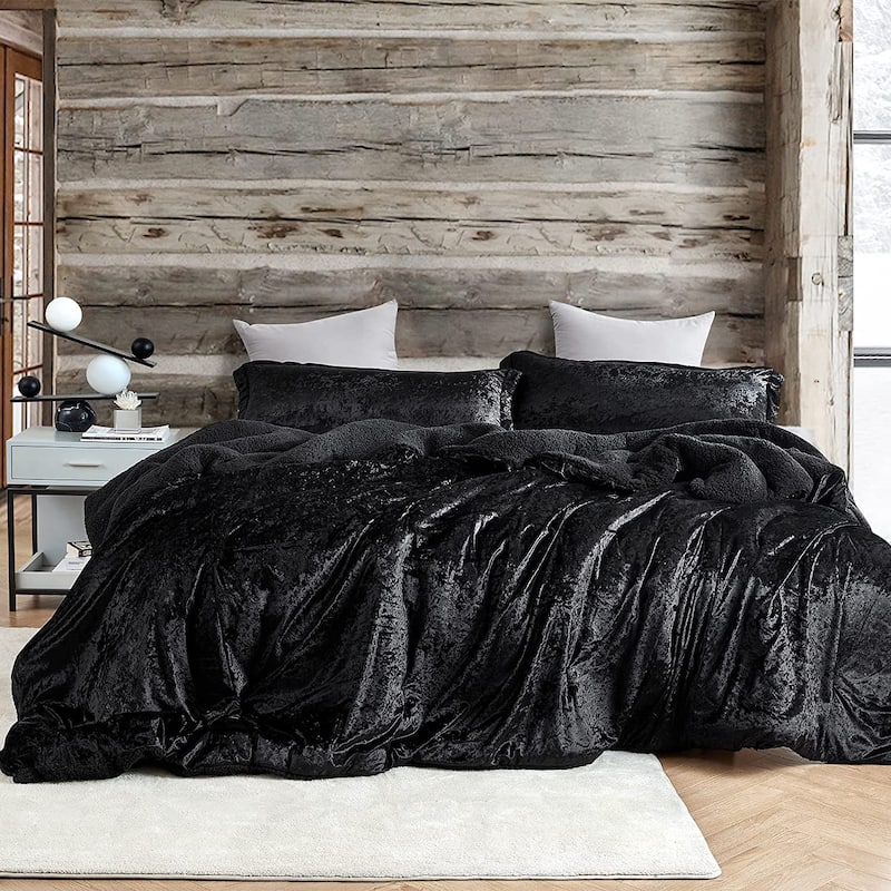 Velvet Crush - Coma Inducer® Oversized Comforter Set - Champagne Black - Oversized Queen