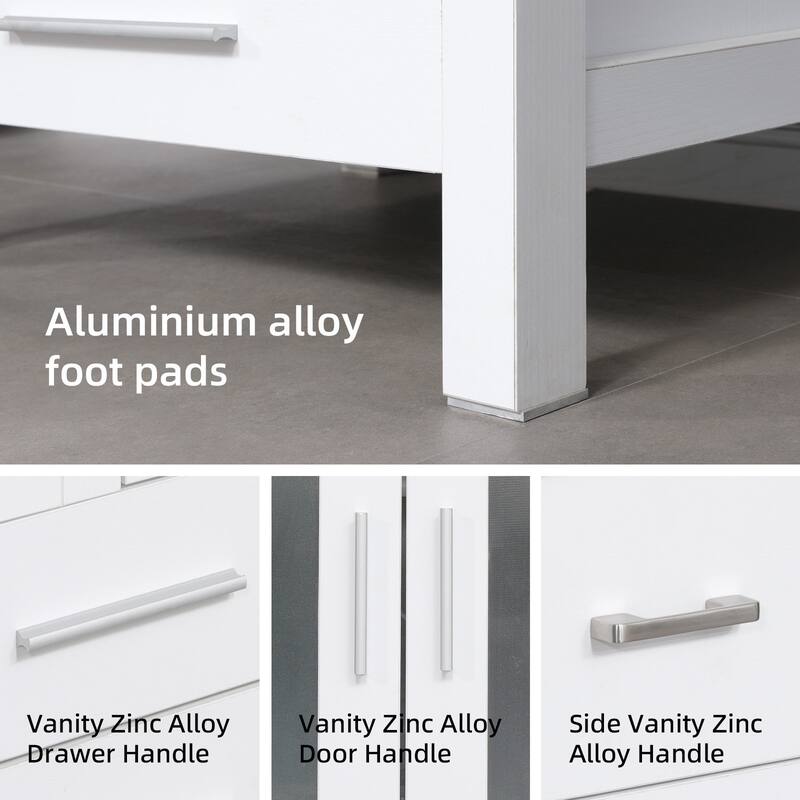 48" Bathroom Vanity Set Vessel Sink Faucet W/ Small Cabinet Combo
