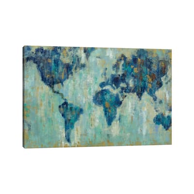 iCanvas "Map Of The World" by Silvia Vassileva Canvas Print