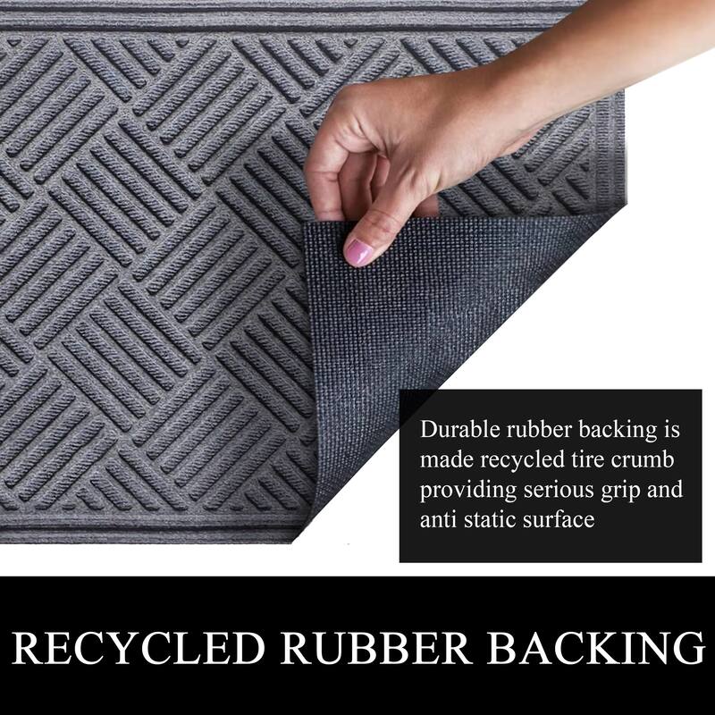 A1HC New All Weather Superior Dirt and Moisture Absorbing Polypropylene Door Mat with Non-Slip Backing for Inside Outside Use