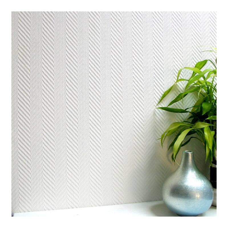 Brewster Herringbone Paintable Anaglypta Pro Wallpaper - 20.9 x 396 x 0.025