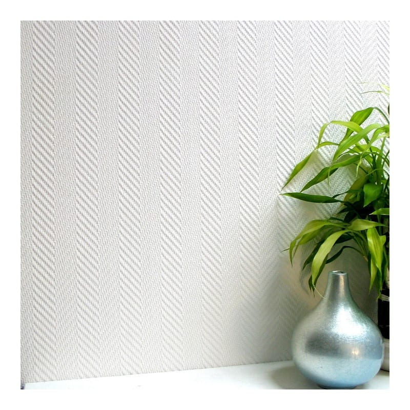 Brewster Herringbone Paintable Anaglypta Pro Wallpaper - 20.9 x 396 x 0.025