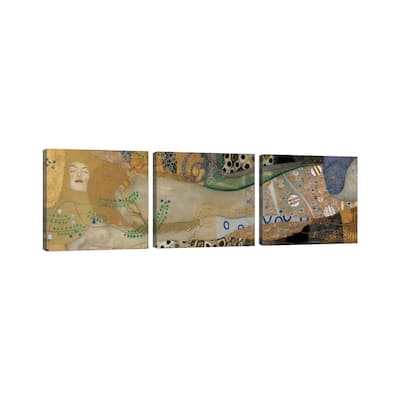 iCanvas "Sea Serpents, Detail II" by Gustav Klimt 3-Piece Canvas Wall Art Set