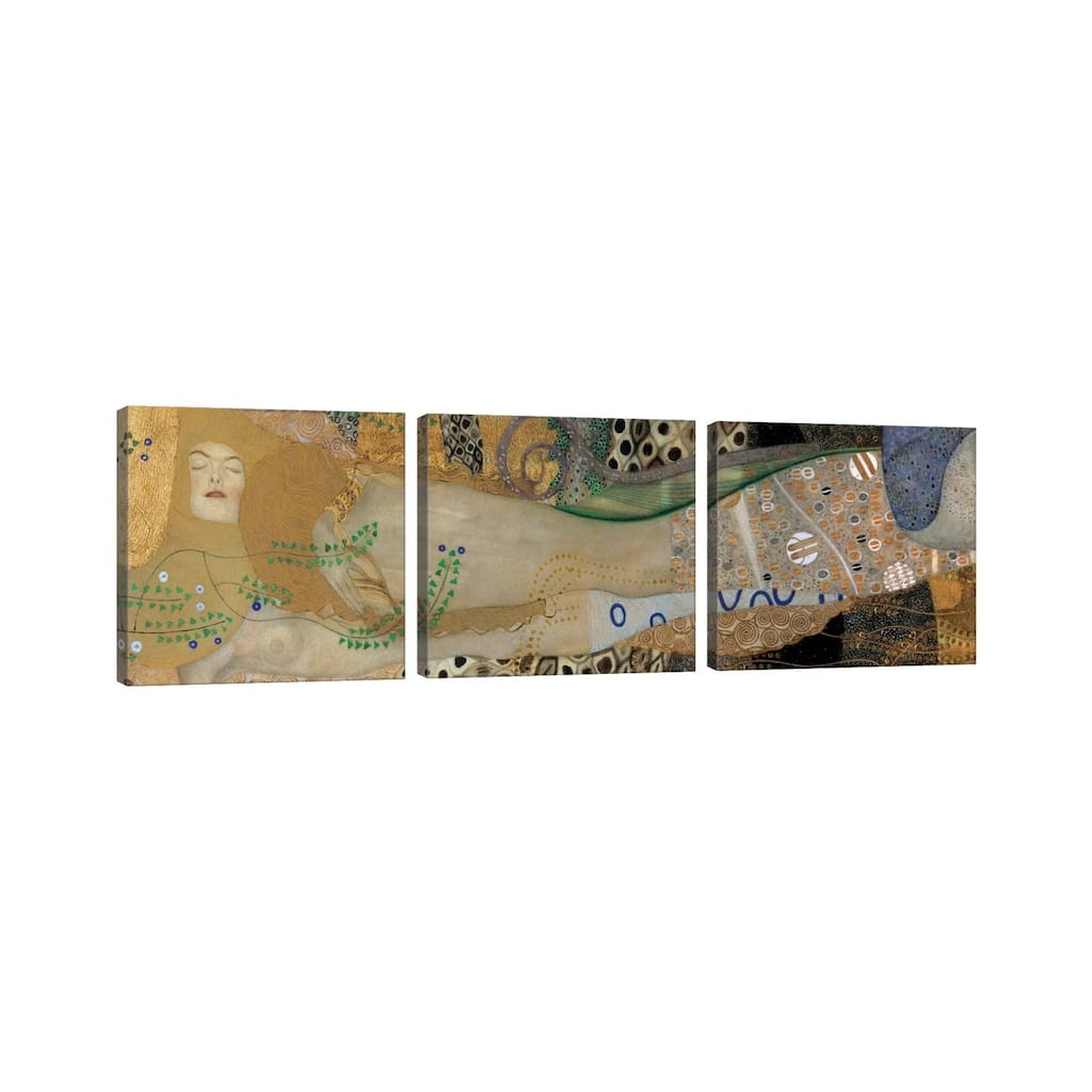 iCanvas "Sea Serpents, Detail II" by Gustav Klimt 3-Piece Canvas Wall Art Set
