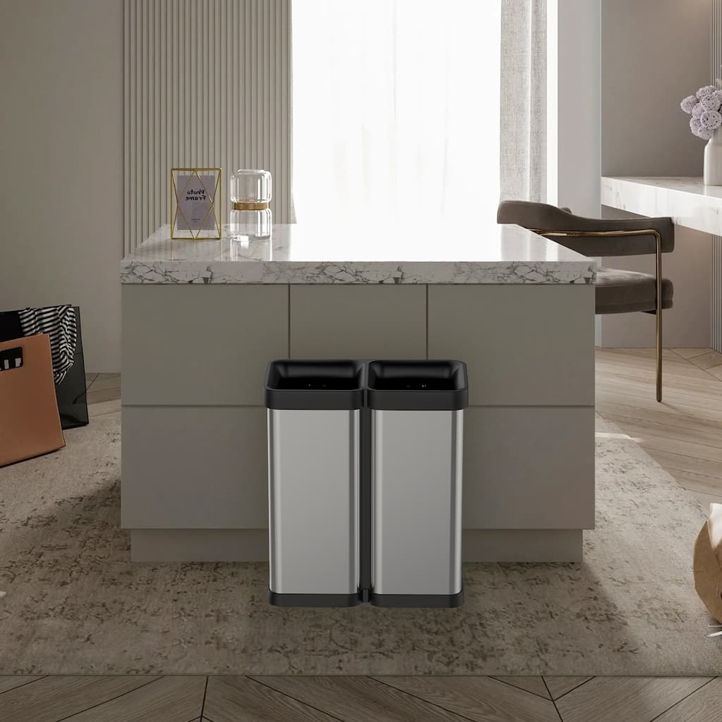 Dual Trash Can, Open Top Waste Bins