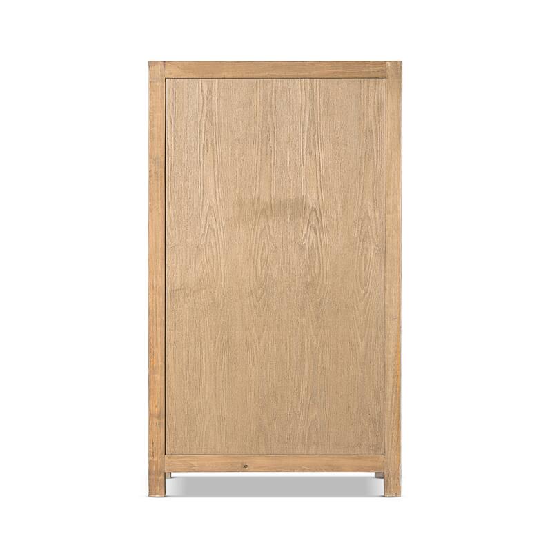 Jennifer Taylor Home Arden 83" Tall Solid Reclaimed Elm Lattice 2-Door Bookcase Storage Cabinet