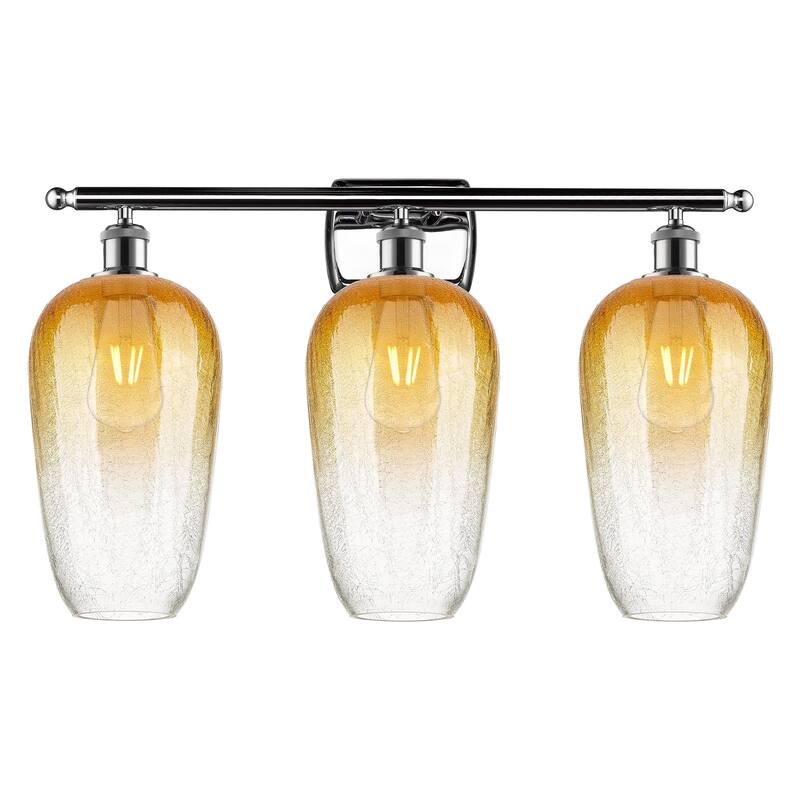 Innovations Lighting Endless Possibilities Ballston - Brookhaven Flute - 3 Light 27" Bath Vanity Light - Polished Chrome/Amber