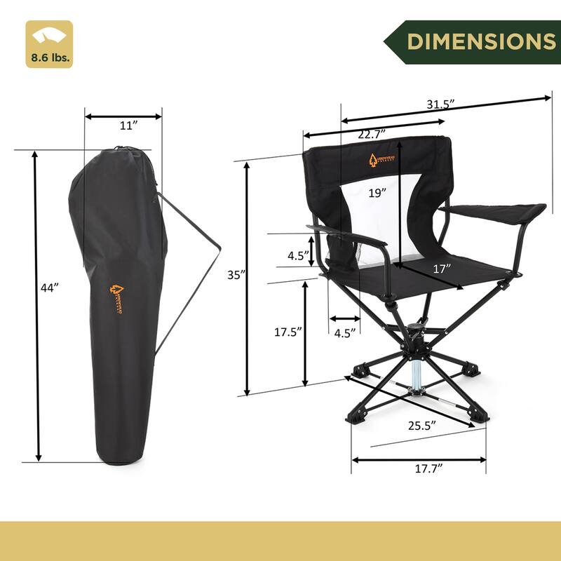 ARROWHEAD KKS0263U Charcoal Black Swivel Hunting Seat