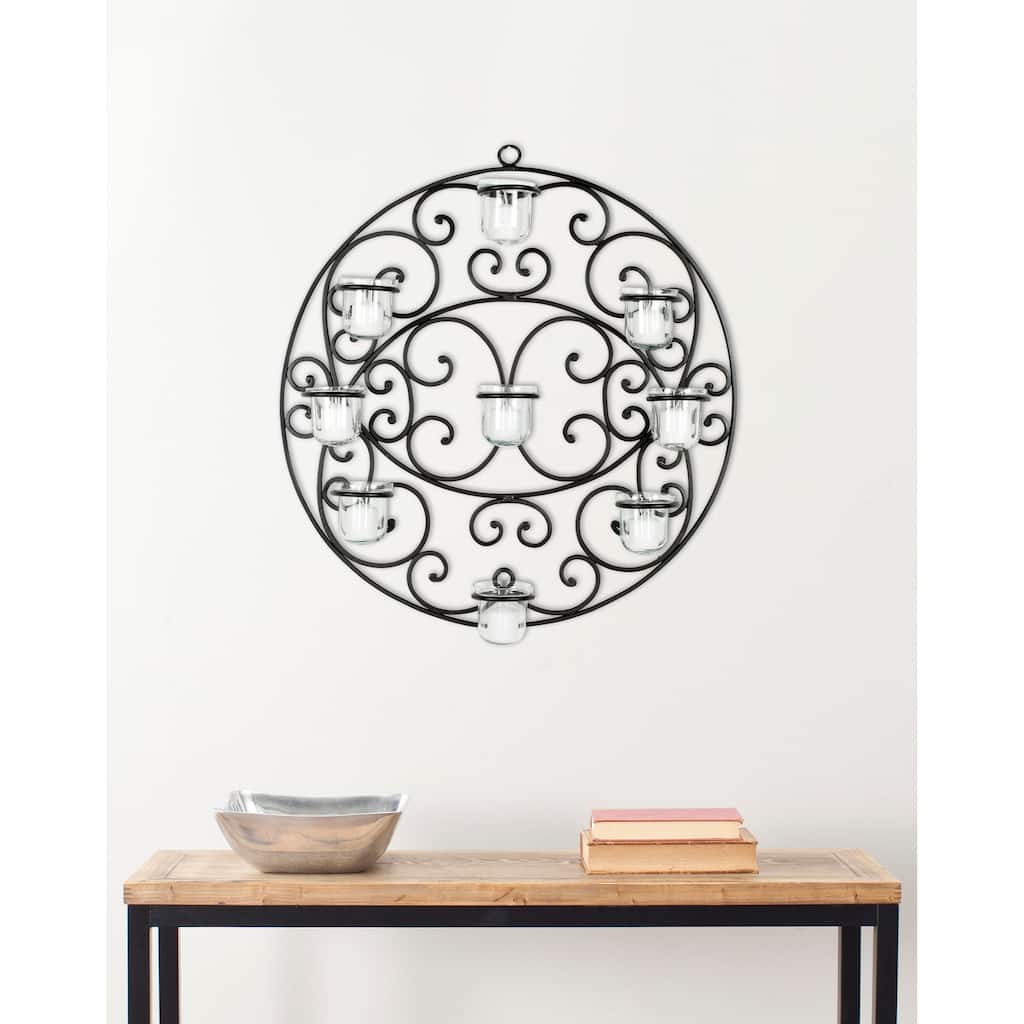 SAFAVIEH Begie Circ Candle Holder Wall Sconce - 23.6" x 3.9" x 23.6" - 24Wx4Dx24H