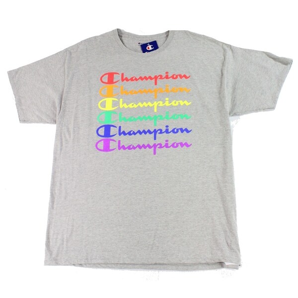 champion rainbow logo tee