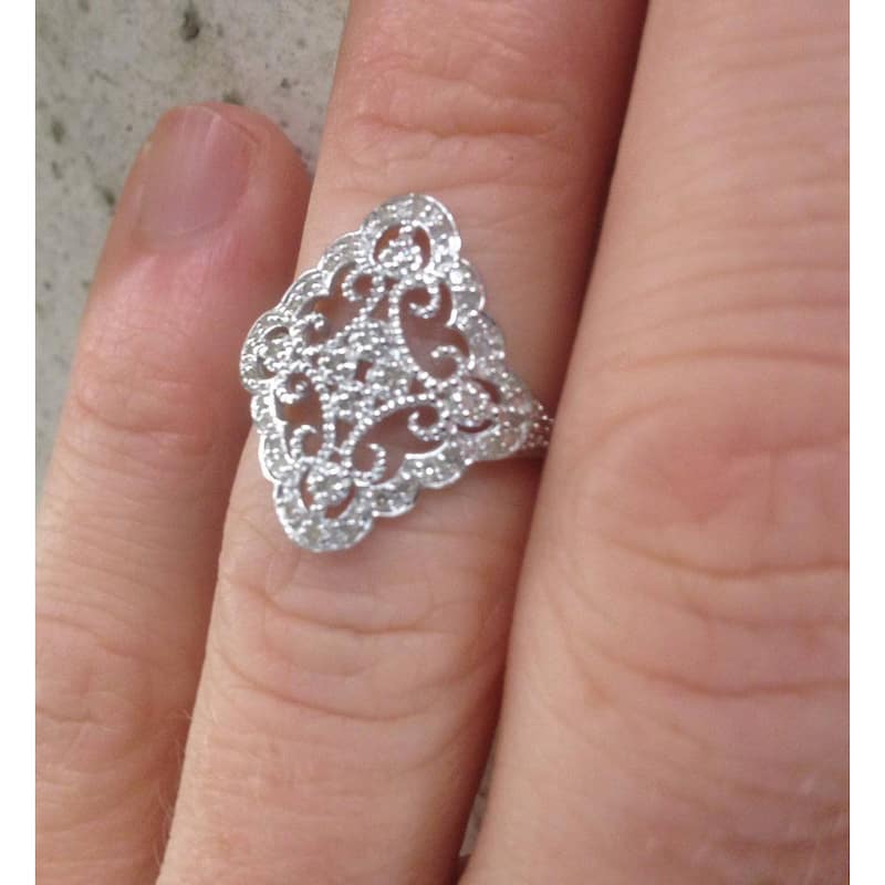 1/5ct Vintage Diamond Ring White Gold