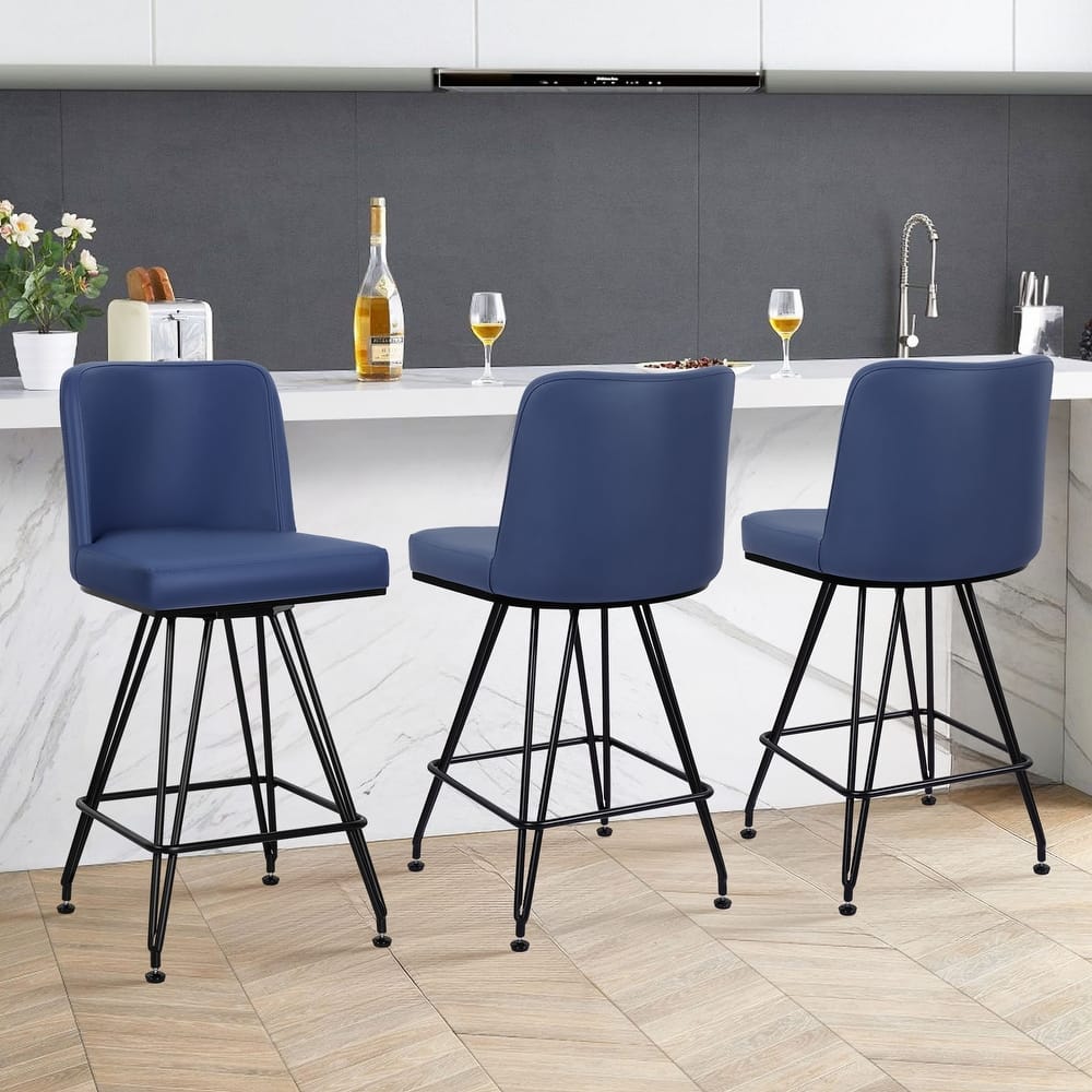 26" Upholstered Swivel Counter Height Bar Stools Set of 2/3/1 - 38.2"H x 17.7"W x 19.1"D
