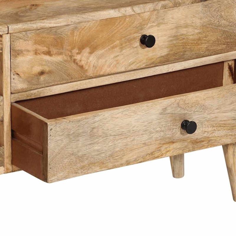 vidaXL TV Cabinet 55.1"x11.8"x19.7" Solid Mango Wood