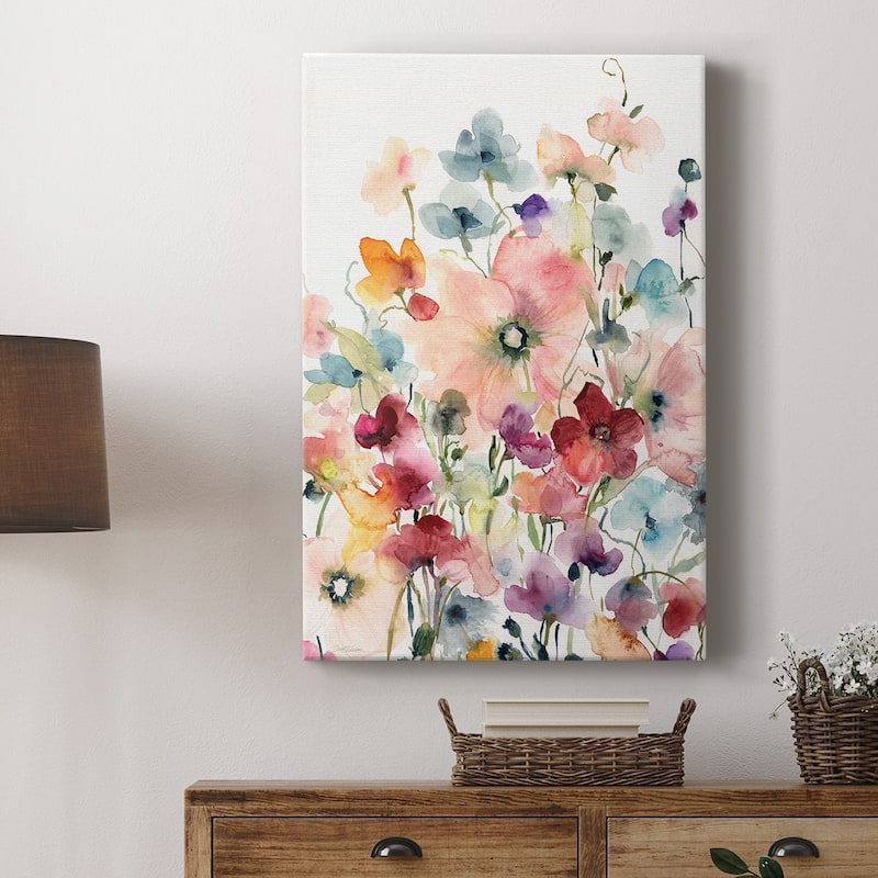 Poppies and Sweetpeas Premium Gallery Wrapped Canvas - Ready to Hang