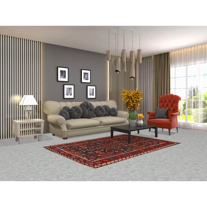 Vegetable Dye Anatolian Turkish Rug Hand-Knotted Wool Carpet - 4'4"x 6'5"