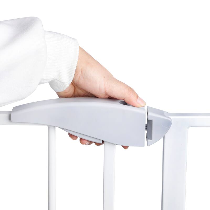 Anmytek Pressure Mounted Metal Safety Gate Auto Close White for Doorways Stairs Baby Pet 29 34 Inch Adjustable