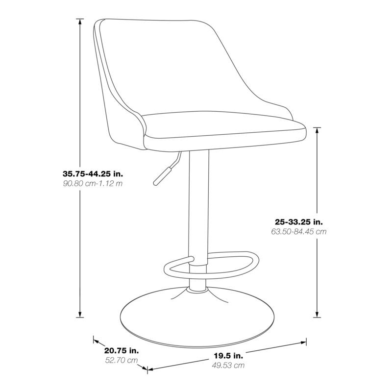 OS Home and Office Furniture Sylmar Height Adjustable Stool in Sand Faux Leather