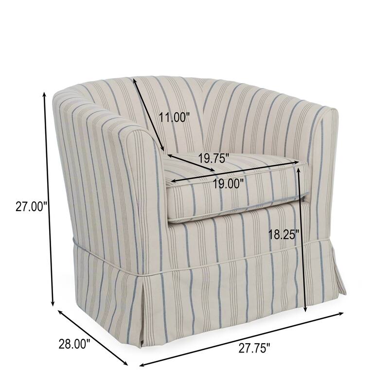 Swivel Accent Chair, Upholstered Square Chair, Swivel Barrel Reading Chair with Thick Padded Cushion, Arm Chair for Living Room