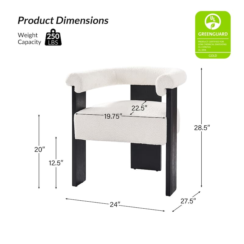 Georg Modern Boucle Dining Chair with Solid Wood Legs Set of 6 by HULALA HOME
