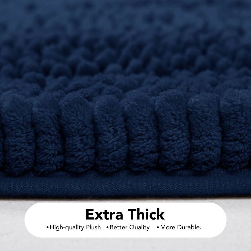 Deconovo Non Slip Chenille Striped Bath Mat Soft Durable
