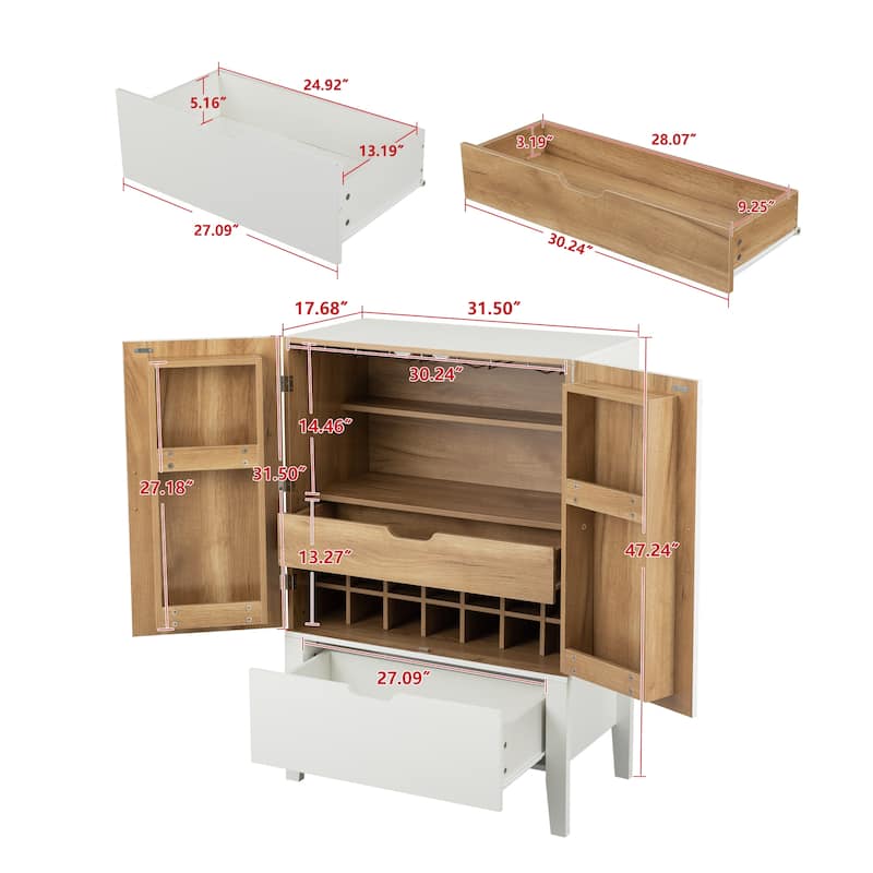 Wooden Cabinet Sideboard with Wine Racks