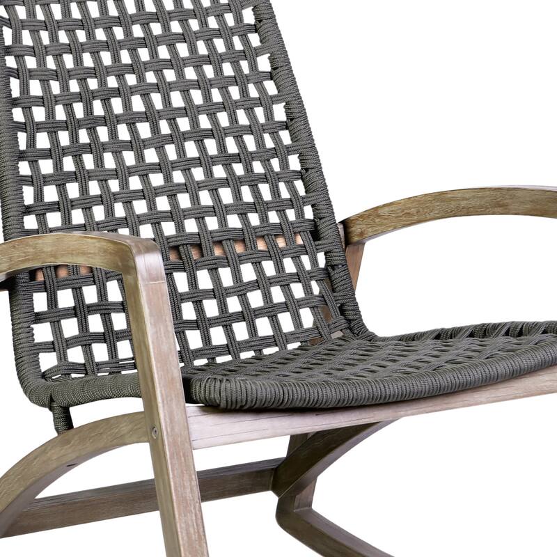 Sequoia Rope & Solid Eucalyptus Wood Indoor / Outdoor Rocking Chair