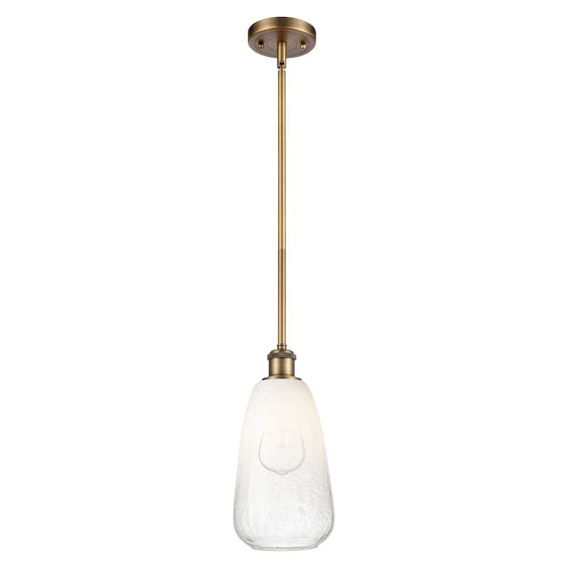 Innovations Lighting Endless Possibilities Ballston - Brookhaven Almond - 1 Light 6" Stem Hung Mini Pendant - Brushed Brass/Opal