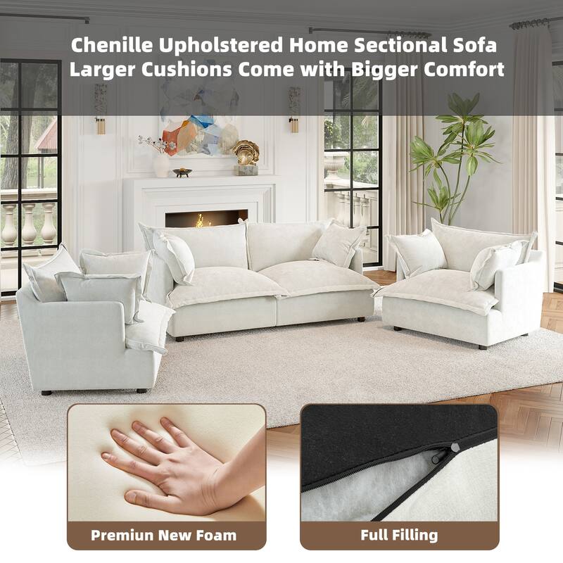 Cloud Chenille Upholstered Modular Sectional Sofa