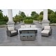 preview thumbnail 12 of 10, Handwoven Patio Wicker Chat Set with Aluminum Firepit Table