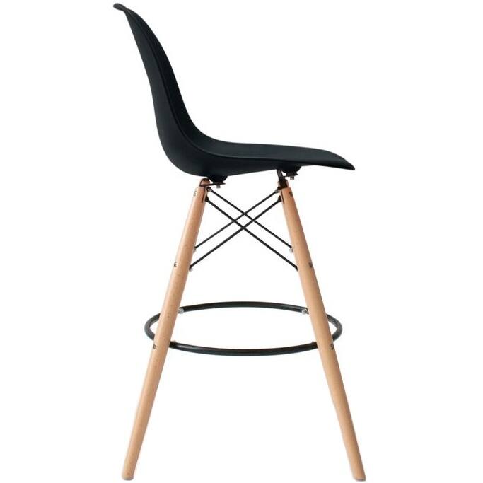 Counter Stool With Back Plastic Molded Wooden Eiffel Base For Kitchen Island Hotel Work High Chair