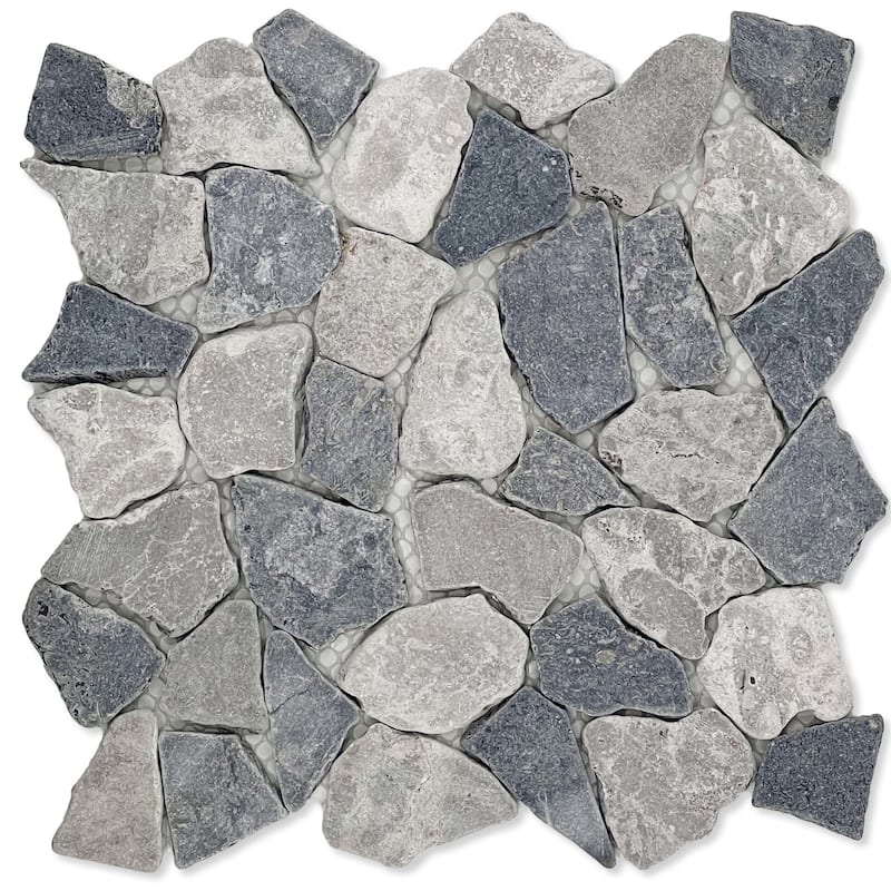 Cruz Bay Studio XR3 Fit Mosaic - 11" x 11" Pebble and Rock Floor and - Grey Blend